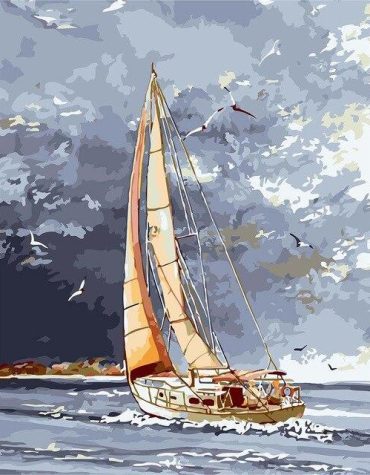 Ocean Waves Boat Paint By Numbers