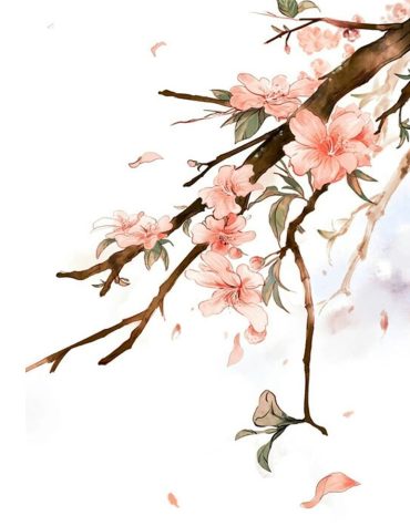 Cherry Blossom Watercolor Paint By Numbers
