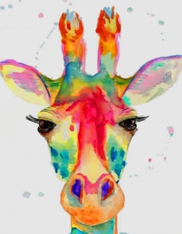Colorful Giraffe Rainbow Paint By Numbers