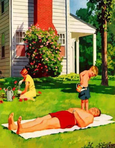 Father and Son in the Garden Paint By Numbers