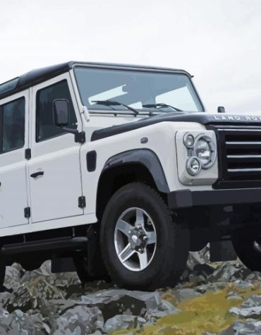 White Land Rover Defender Paint By Numbers