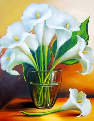 White Lily Glass Art Paint By Numbers