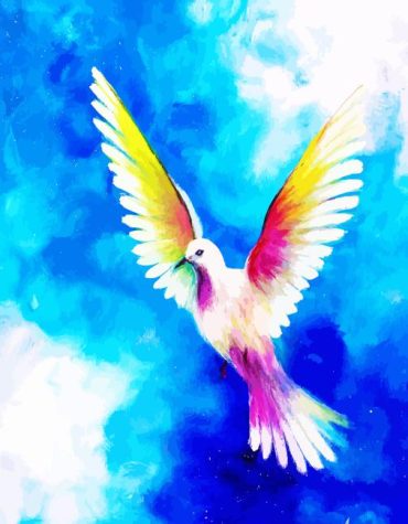 Colorful Flying Pigeon Paint By Numbers