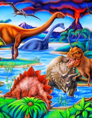 Wild Dinosaur Adventure Paint By Numbers