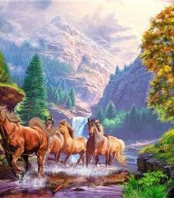 Wild Horse River Landscape Paint By Numbers