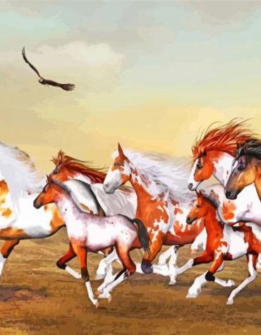 Wild Horse Foals Herd Paint By Numbers