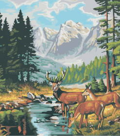 Majestic Deer in Forest Paint By Numbers