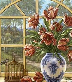 Flower Window Paint By Numbers