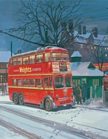 Snowy Trolleybus Journey Paint By Numbers