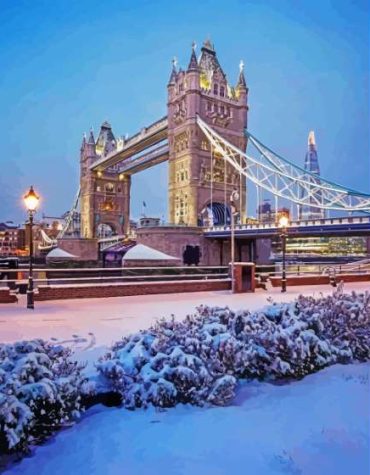 Winter London Bridge Scenery Paint By Numbers