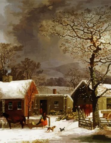 Winter Countryside Scene Paint By Numbers