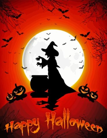 Witch Moonlit Silhouette Paint By Numbers