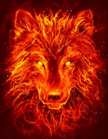 Fiery Wolf Fantasy Paint By Numbers