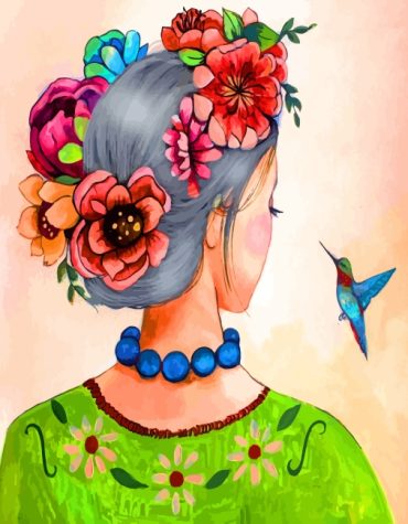 Woman with Floral Crown Paint By Numbers
