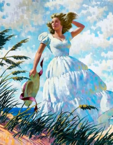 White Dress Woman Paint By Numbers