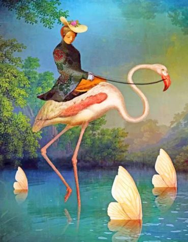 Woman and Flamingo Paint By Numbers