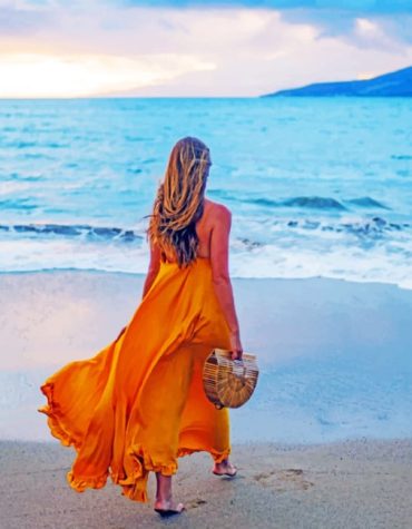 Woman on Beach Shore Paint By Numbers