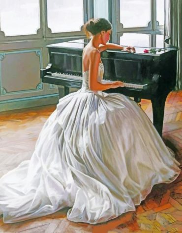 Woman Pianist Musical Melody Paint By Numbers