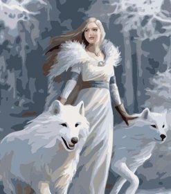 White Wolves and Women Paint By Numbers