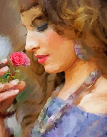 Elegant Woman and Rose Paint By Numbers