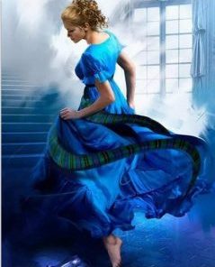 Girl in Blue Dress Paint By Numbers