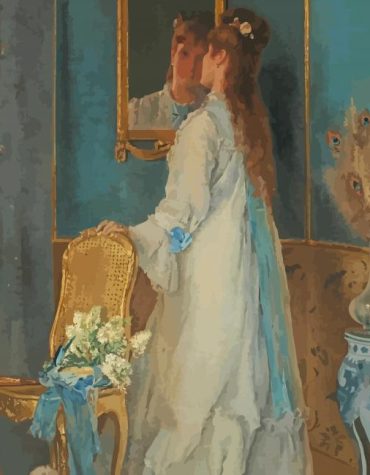 Woman In Vintage Mirror Paint By Numbers