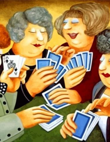 Women Playing Cards Paint By Numbers