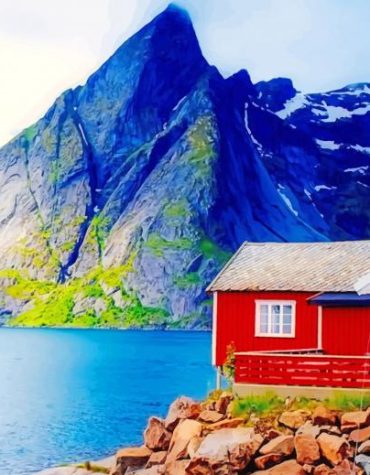 Scenic Norwegian Barn Paint By Numbers