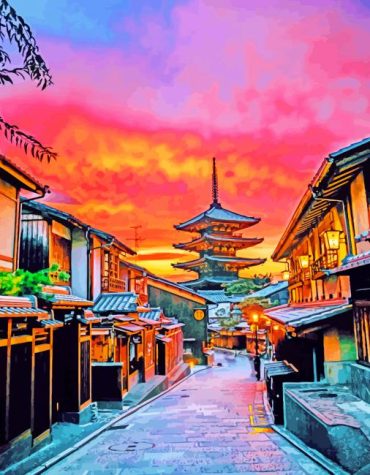 Yasaka Pagoda Japan Sunset Paint By Numbers
