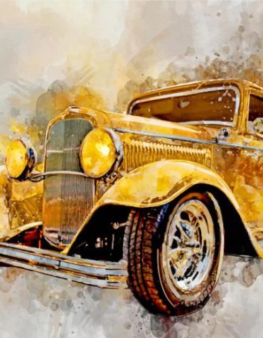 Classic Yellow Car Paint By Numbers