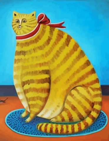 Yellow Fat Cat Paint By Numbers