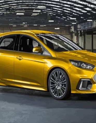 Yellow Ford RS Engines Paint By Numbers