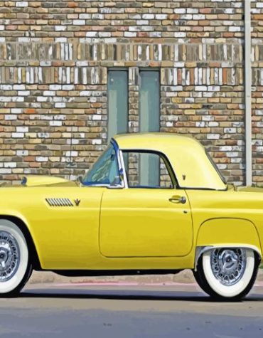 Yellow Ford Thunderbird Classic Paint By Numbers