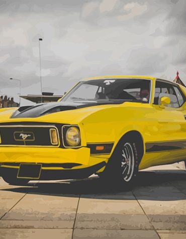 Fast Yellow Mustang Paint By Numbers