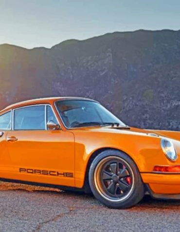 Orange Porsche Car Paint By Numbers