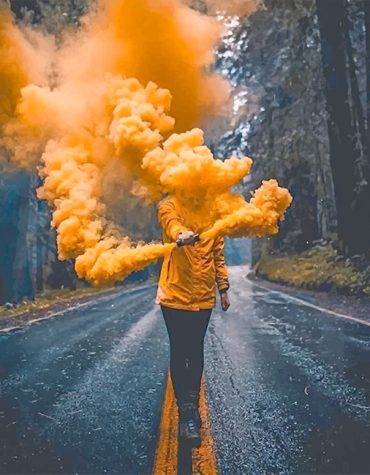 Yellow Road Smoke Paint By Numbers