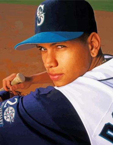Young Alex Rodriguez Baseball Paint By Numbers
