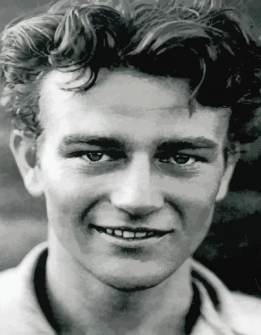 Young John Wayne Black and White Paint By Numbers