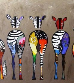 Colorful Zebra Animal Paint By Numbers