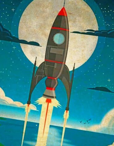 Moon Rocket Journey Paint By Numbers