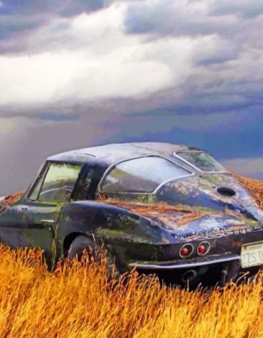 Abandoned Rusty Car Paint By Numbers