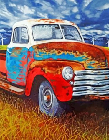 Vintage Pickup Truck Paint By Numbers