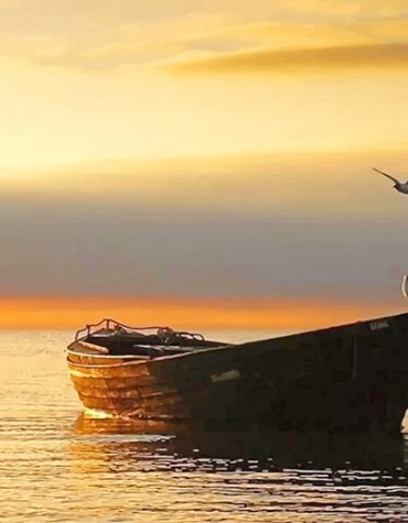 Abandoned Boat Sunset Paint By Numbers