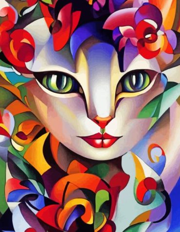 Colorful Cat Abstract Paint By Numbers