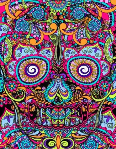 Colorful Skull Abstract Paint By Numbers