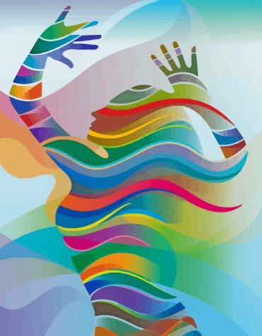 Cubist Woman in Vivid Colors Paint By Numbers