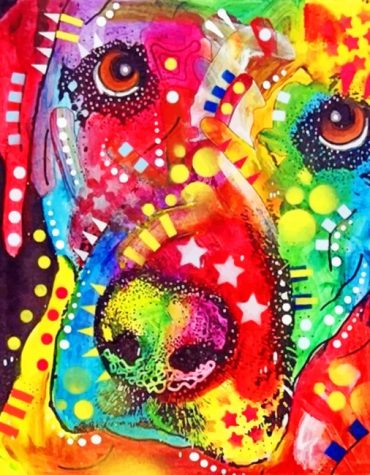 Colorful Abstract Dog Paint By Numbers