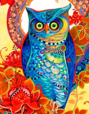 Colorful Abstract Owl Paint By Numbers