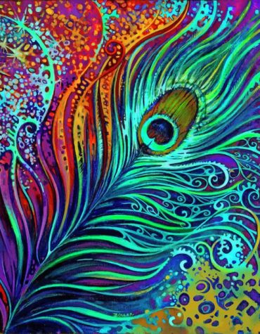 Colorful Peacock Feather Paint By Numbers