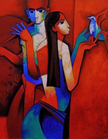 Abstract Woman and Birds Paint By Numbers